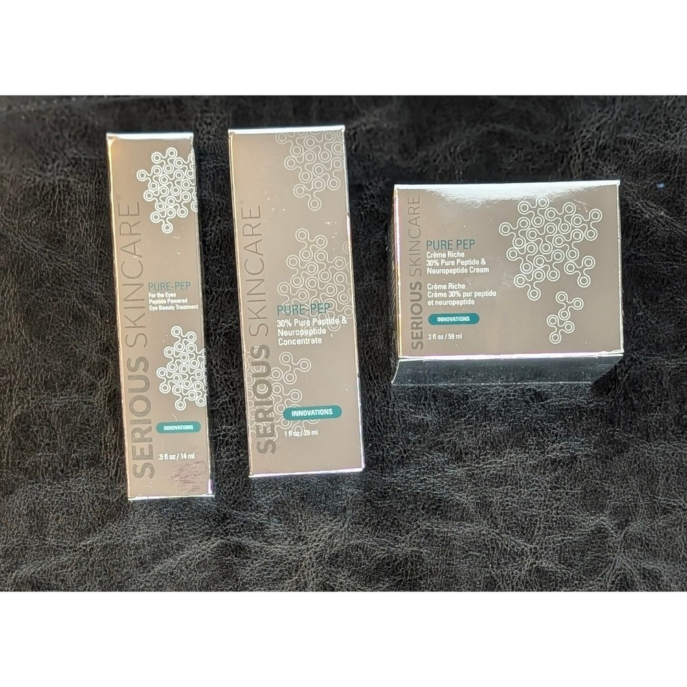 Serious Skincare Pure Pep 3-Piece Anti-Aging Peptide Skin Care Set Eyes Face